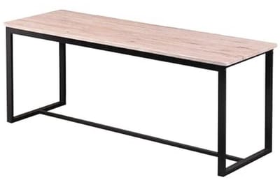Industriële Eetbank met Metalen Structuur en Houtfineer – 120 x 35 cm