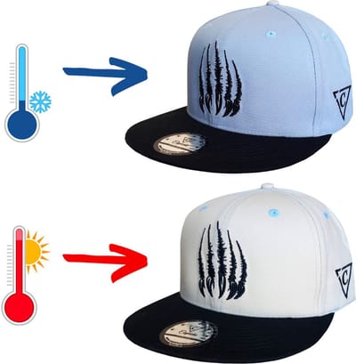Capiche® Snapback Pet Heren – Polar Bear – Lichtblauw & Zwart – Kleurveranderende Stof met Hitte & Kou – Lichtblauw naar Wit – Verstelbaar met Druksluiting – Sportcap – Baseball Cap – Mannen Pet