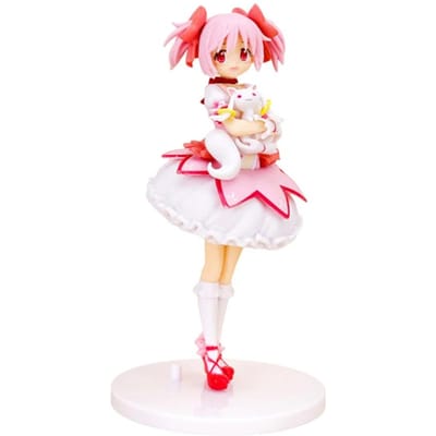 Anime Kaname Madoka Figuur 17cm Staande Houding Kyuubey Kawaii Model Bureauornamenten Verzameling Kinderspeelgoed Cadeau white