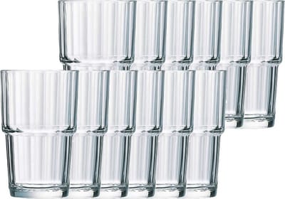 Arcoroc Longdrinkglazen Norvege - 12x stuks - glas - 270 ml - Koffie/thee glazen - Stapelbaar