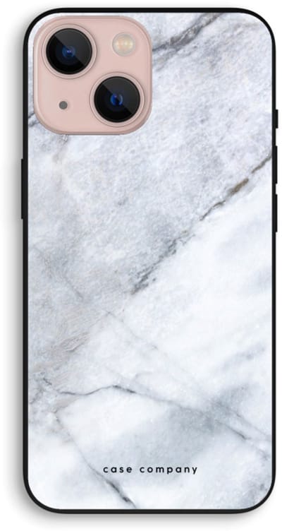 Case Company® - Hoesje geschikt voor iPhone 13 mini hoesje - Witte marmer - Biologisch Afbreekbaar Telefoonhoesje - Bescherming alle Kanten en Schermrand