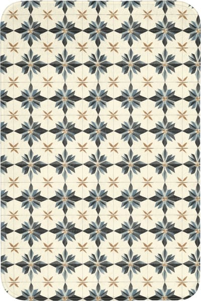 Badmat 60x90 cm - Antislip - Sierlijk - Ornament - Blauw - Badmatten voor badkamer - Badkamermat - Douchemat - Badkamer mat
