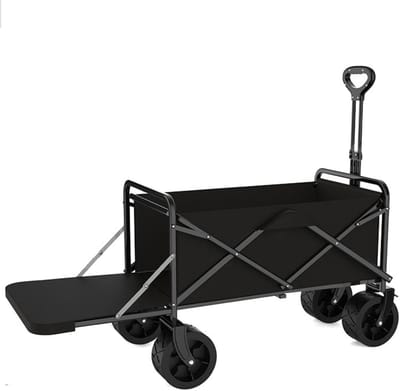 Bolderkar Opvouwbaar - Tuinwagen Handwagen - Zwaar Transport - Grote Capaciteit - 300 Liter - Zwart