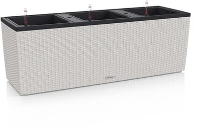 LECHUZA TRIO COTTAGE 40 - Plantenbak - met uitneembare binnenbakken - met bewateringssysteem - ALL-IN-ONE set met LECHUZA-PON - licht grijs