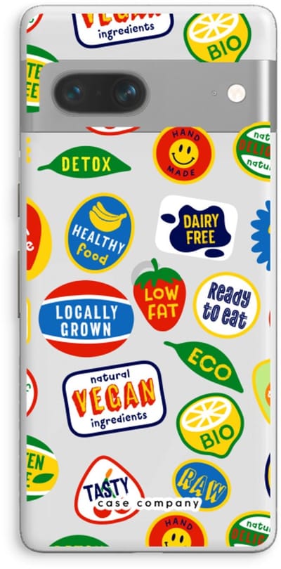 Case Company® - Hoesje geschikt voor Google Pixel 7 hoesje - Fruitsticker - Soft Cover Telefoonhoesje - Bescherming aan alle Kanten en Schermrand