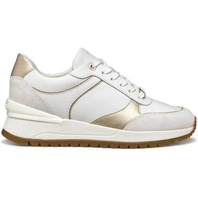 GEOX DESYA DAMES Sneakers - WIT/LICHTGOUD - Maat 37