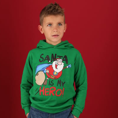 Morethansocks - Kerst trui - Kids - Hoodie - Groen - Maat 92/98 - Kersttrui kinderen - kersttrui jongens - kersttrui meisjes - kerst trui kinderen