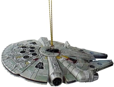 Kurt S. Adler kunststof kerstbal - star wars millennium falcon 10cm grijs 1 stuks
