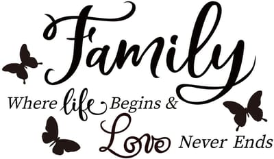 Store_8 - Familie Citaten Muur Sticker - Vinyl Kunst - Zwart - Slaapkamer Decor - Herbruikbaar - 54x88 cm