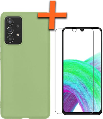 Hoes - Met Screenprotector - Geschikt voor Samsung Galaxy A33 - Sterk & Shockproof - Back Cover - Siliconen Case - Telefoon Hoes - Groen