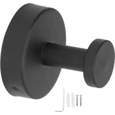 Enkele Jashaak 304 Roestvrij Staal Zwart Wandmontage Handdoek Kleding Hoed Hanger voor Badkamer