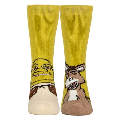 Kindersokken met thermisch Shrek-patroon en zachte geborstelde voering