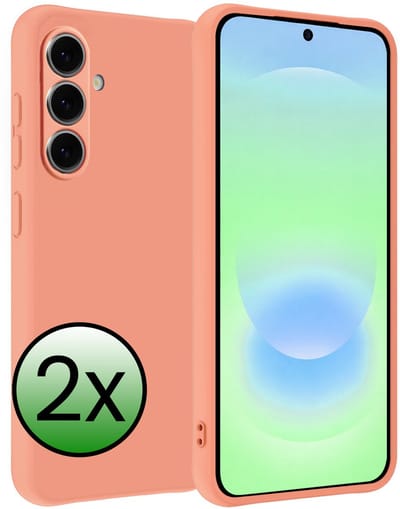 Hoesje 2 Stuks - Geschikt voor Samsung Galaxy A37 - Sterk & Shockproof - Case Siliconen - Back Cover - Telefoon Hoes - Perzik