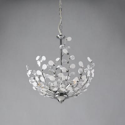 Hanglamp Ampthill met kunstkristallen 3xE14 chroomkleurig lux.pro