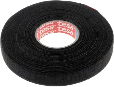 TESA Linnentape PET-wol - 15 mm breed - 250 um dik - Tot 105 graden - 25 meter - zwart
