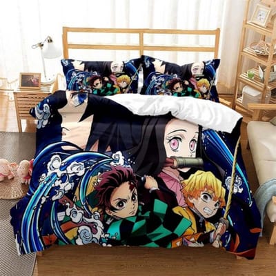 Hot Anime Demon Slayer Beddengoedset Japanse Cartoon Bedlinnen 200x220 Tieners Meisjes Twin Single Queen King Full Dekbedovertrek Sets EU SK 260x220cm