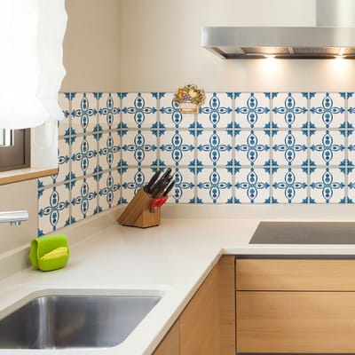 Muurstickers - Zelfklevende tegelmuurstickers voor keuken en badkamer - 9 Delftse tegelstickers - 9 stickers 10x10cm