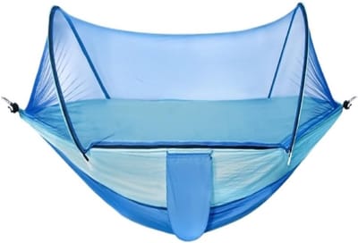 Hangmat met Net - Schommelstoel Outdoor - Kamperen en Ontspanning - Insectenwerend Net - Lichtgewicht - Blauw
