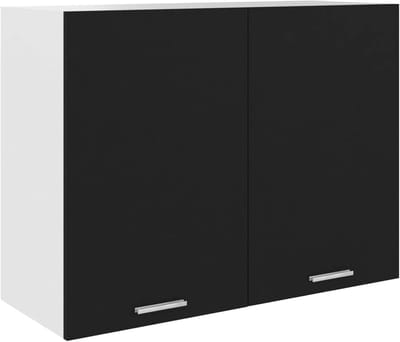 Hangend Keukenkastje - Wandmeubel Keuken - Opbergruimte Creëren - Dubbele Deuren - 80 x 31 x 60 cm - Zwart