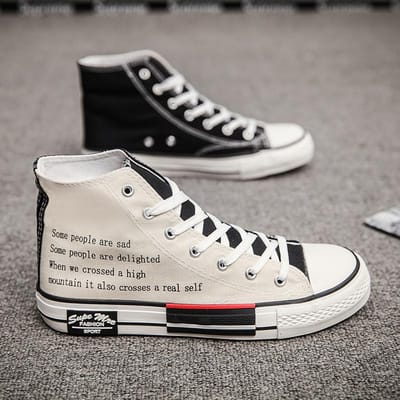 Gevulkaniseerde Sneakers Heren High Top Lente Sportschoenen Unisex Platform Sneakers Jongens Hardlopen Casual Schoenen 36 black