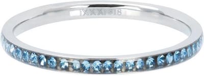 iXXXi JEWELRY - Vulring - Zirconia ring Light Saphire - Zilverkleurig - 2mm - Maat 18