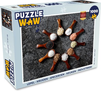 Puzzel Lepel - Kruiden - Specerijen - Keuken - Industrieel - Legpuzzel - Puzzel 1000 stukjes volwassenen
