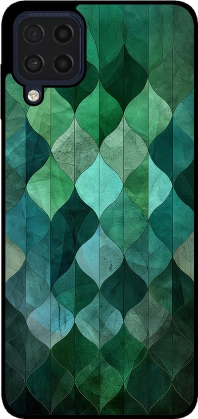Smartphonica Telefoonhoesje Geschikt voor Samsung Galaxy M32 4G met groene bladeren opdruk - TPU backcover case green leaf design - Groen geschikt voor Samsung Galaxy M32 4G