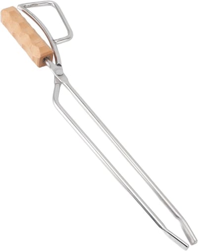 Haardtang - Vuurtang Lange Tong - Open Haard Kampvuur - Roestvrij Staal Hout - 42 Cm Lengte
