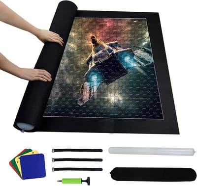 Legpuzzelmat - Puzzelrol - Puzzels Opbergen - Inclusief Opbergtas - 140x100cm - Zwart/Wit