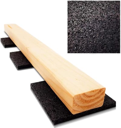Terraspads Rubbergranulaat - Onderbouw Pads - Terras Opbouwen - Trillingsdempend - 90 x 90 mm - Zwart