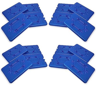 Koelaccu's 200 ml, 16 platte koelelementen voor koeltas of koelbox, extra plat, koelpads, koelpack voor koeldraagtas