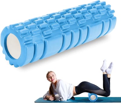 Spiermassagerol voor het verlichten van spierspanning, drukontlasting en herstel van spieren - 30 × 8 cm (lichtblauw)