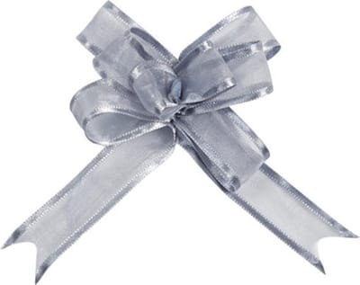 SANTEX - 5 mini zilverkleurige strikjes organdi
