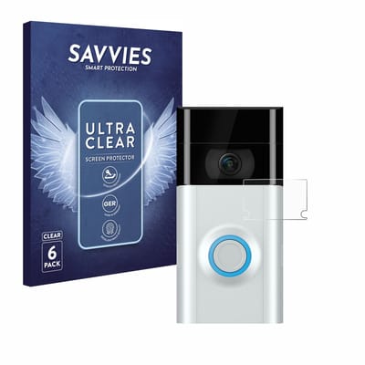 Savvies - Screenprotector voor Ring Doorbell 2 (Lens) - Folie Beschermfolie transparant 6 Stuks
