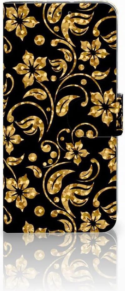 Motorola Moto G7 Power Hoesje Gouden Bloemen