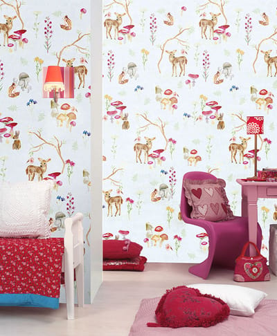 INGK Behang - Kids - Abby & Bryan - Spring deer bleu