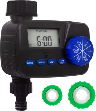 GreenBlue - Elektronische besproeiingscontroller - irrigatiesysteem - programmeerapparaat, voeding 2x1,5V AA, GB390
