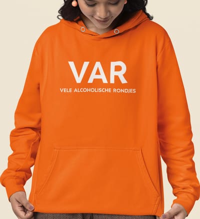 Oranje EK Hoodie VAR Vele Alcoholische Rondjes MAAT XXL