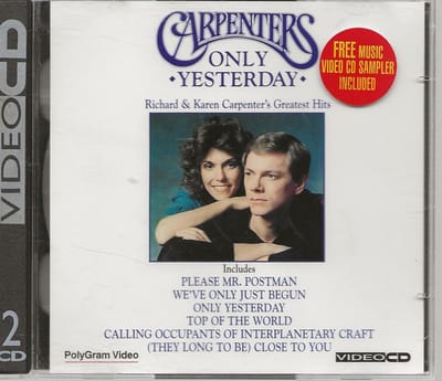 THE CARPENTERS - ONLY YESTERDAY ( VIDEO CD )