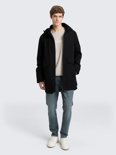 Tom Tailor Denim - Relaxed fit ultralichte functionele jas van waterafstotend materiaal - Maat M - Black