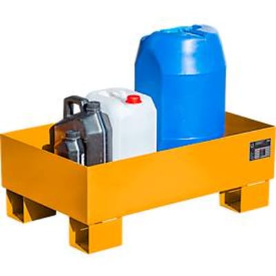 Lekbak AW60-1 - 65 liter - L 800 x B 500 X H 290 mm - zonder rooster - oranje RAL 2000