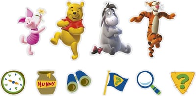 Winnie de Pooh Mini Foam Muurstickers 10 stuks (max 10x15 cm - min 8x5,5 cm)