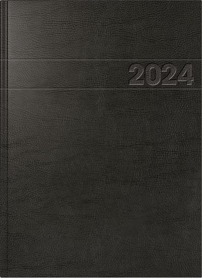 Dagagenda A4 2024 - 1 dag per pagina - zwart