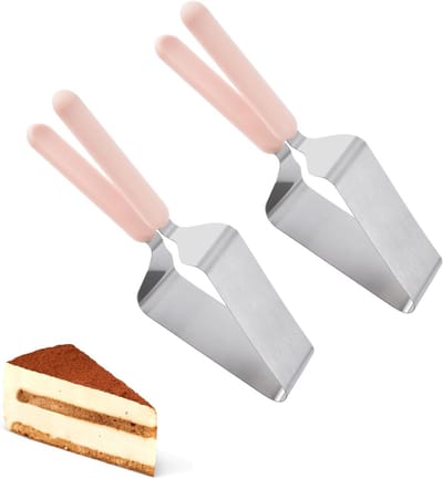 Set van 2 taartclips van roestvrij staal, verstelbare triangulaire taartsnijder voor feesten, bruiloften en evenementen
