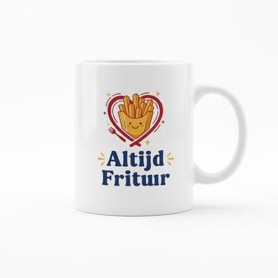 Altijd Frituur Grappige Snack Mok – Schattige Frietjes Liefde Design Koffiemok – 330 ml Keramische Mok