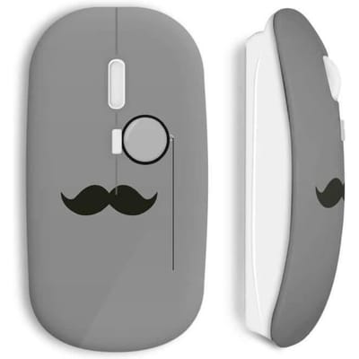 Souris sans fil - Moustache - Gris - Compatible Mac et PC - Clé USB wifi incluse - Technologie WiFi