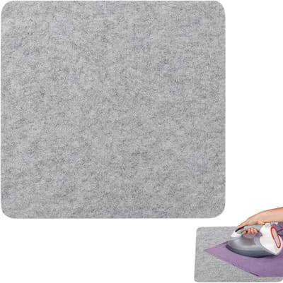 Strijkmat Vilt - Strijkplank Accessoire - Textiel Verzorgen - Hittebestendig Natuurlijk Wol - 21 x 21 cm - Grijs