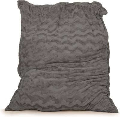 Drop & Sit - zitzak/zitkussen - stijlvolle bontlook (faux) - antraciet - 100x 150 - heerlijk zacht