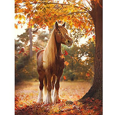 Diamant broderie automne cheval 5D bricolage diamant peinture plein diamant mosaïque photos décor à la maison 30X40CM