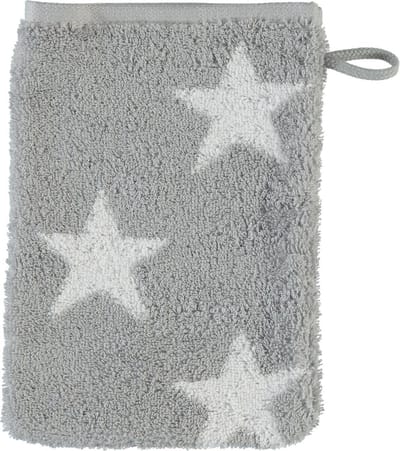Cawö Stars Washandje - Zilver - 16x22